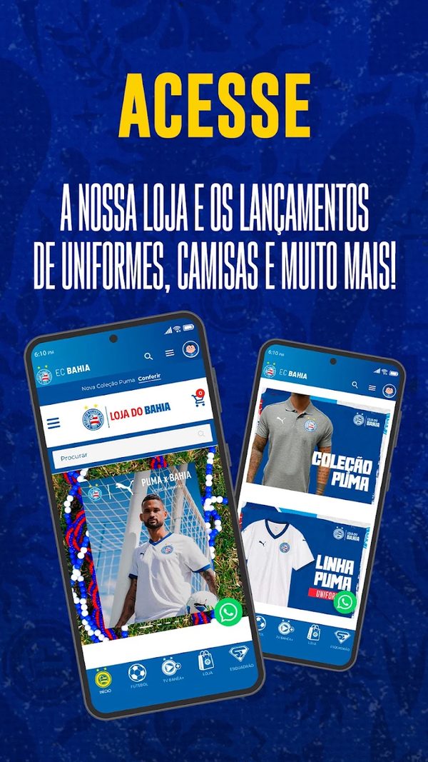 EC Bahia: loja oficial e lançamentos de uniformes no app